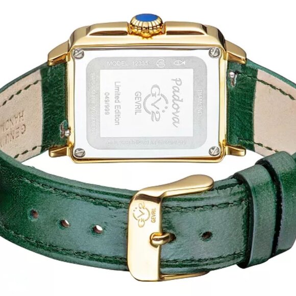GV2 by Gevril Women\'s Padova Gemstone Swiss Quartz Diamond Accent Green NEW main image 8